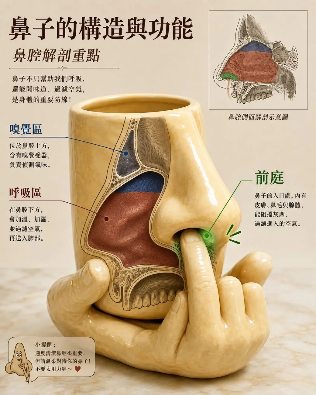 鼻子的構造與功能——前庭是鼻子的入口處。