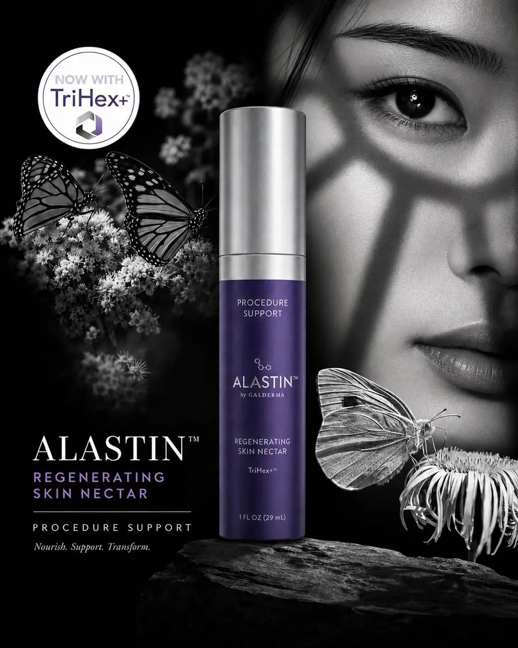 ALASTIN Regenerating Skin Nectar，標示 TriHex+ 技術。